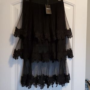 COPY - Mid-calf layered lace skirt